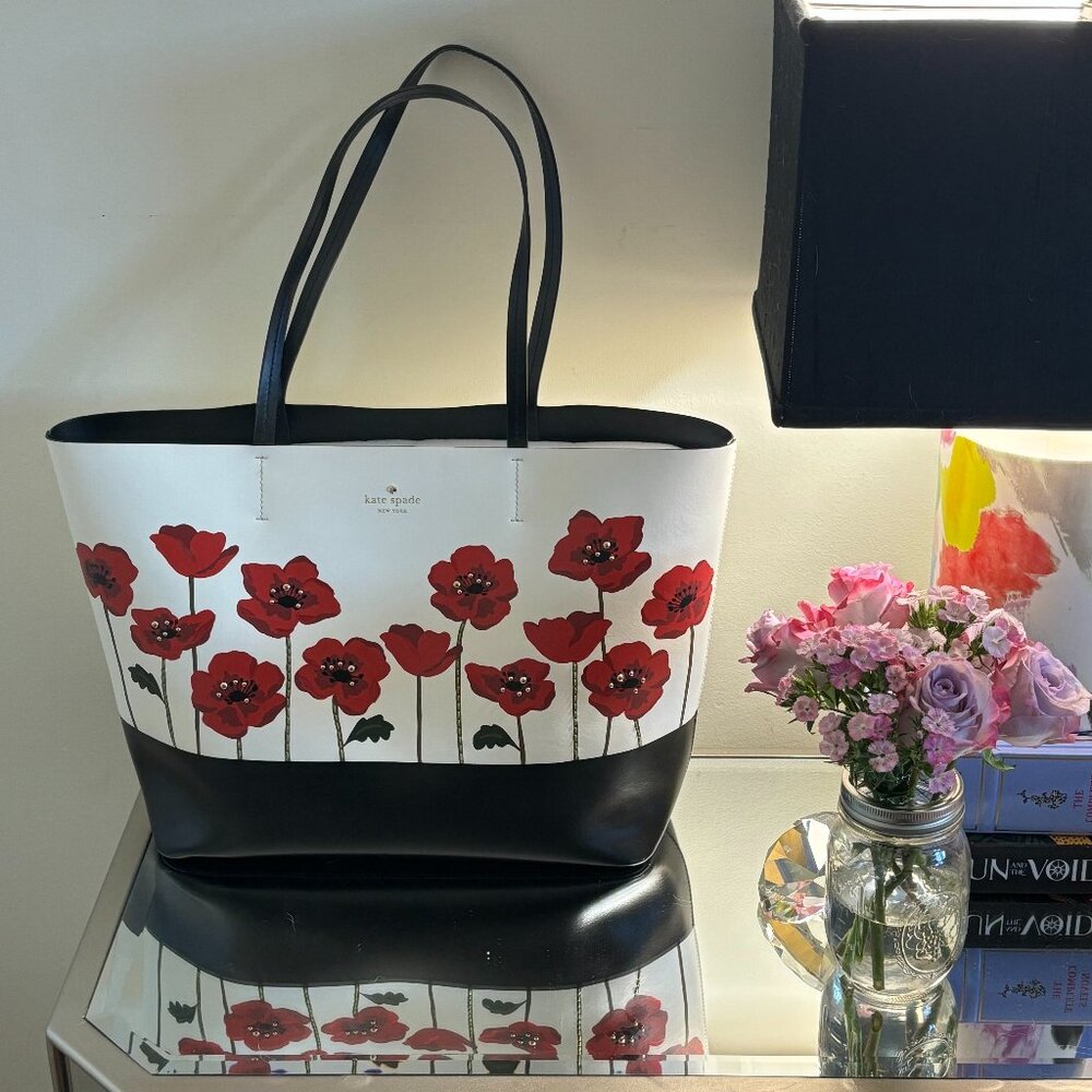 Kate Spade Ooh La La Poppy Little Len Leather Tote